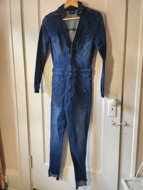 bebe Blue Denim Jumpsuit